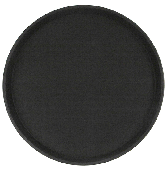 Поднос прорезиненный круглый 350х25 мм черный